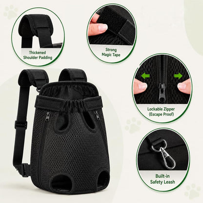 Dog Cat Backpack Carrier, Black, X-Large