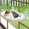 Cordless Cat Window Perch, Cats Hammock for Wall with 4 Strong Suction Cups, Solid Metal Frame and Two Replaceable Covers, Foldable Cat Beds for Indoor Cats (White, Large)