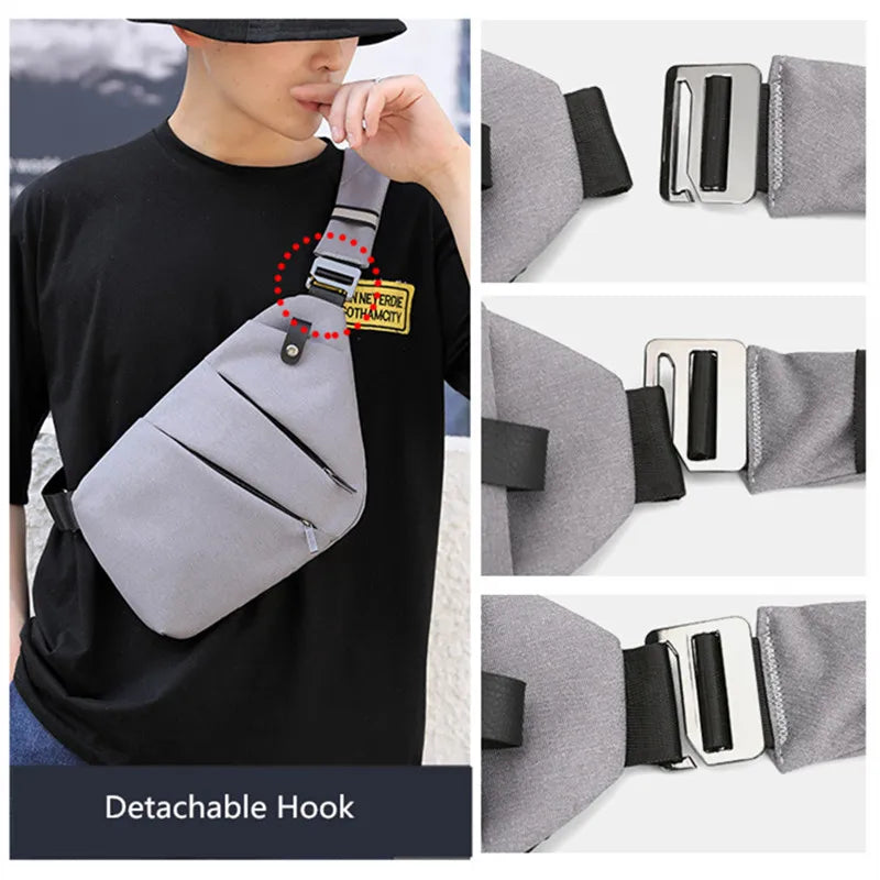 Men Ultra Thin Anti-Theft Small Chest Bag Mini Cross Body Bags Male One Shoulder Sling Bag for Travel Boy Sports Bag