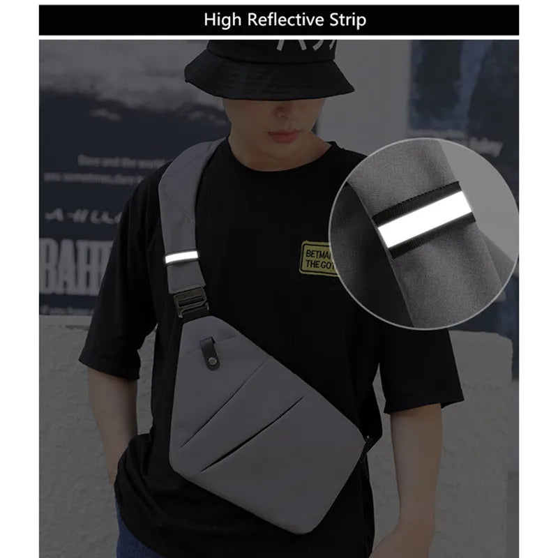 Men Ultra Thin Anti-Theft Small Chest Bag Mini Cross Body Bags Male One Shoulder Sling Bag for Travel Boy Sports Bag