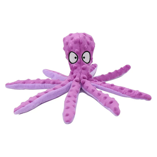 Pet Plush Toy Dog Sound Octopus Animal Shape Toy Interactive Dog Teeth Clean Chew Toy Pet Supplies for Small Meduim Large Dog